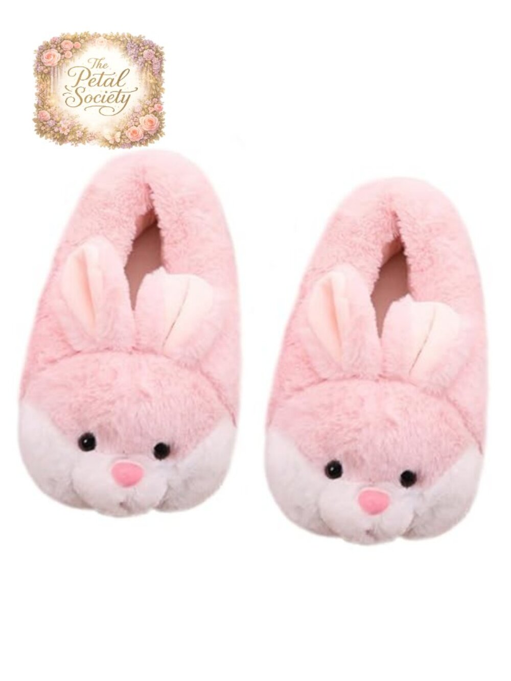Fuzzy Bunny Slippers Plush Non-Slip Indoor House Shoes Round Toe